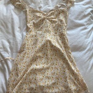 Princess Polly Yellow & Cream Floral Mini Dress